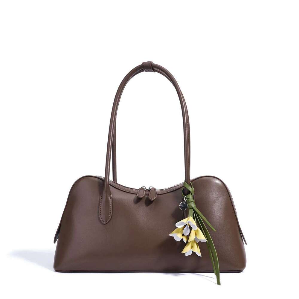 Women's Bags Designer New Genuine Leather Women's Shoulder Cowhide Ladies Handbag Baguette Bag Female Commuter Shopping Underarm Bag