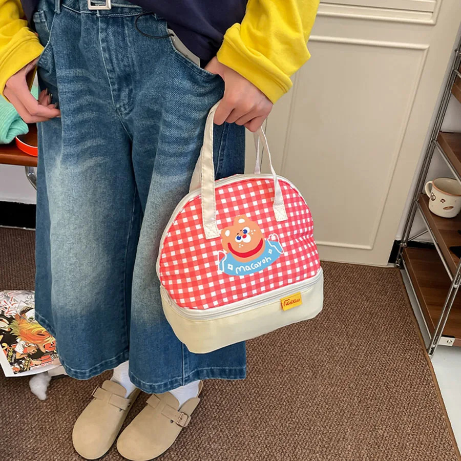 cartoon rice bag Students office bento tote bag Large capacity insulated aluminum foil bag 250723