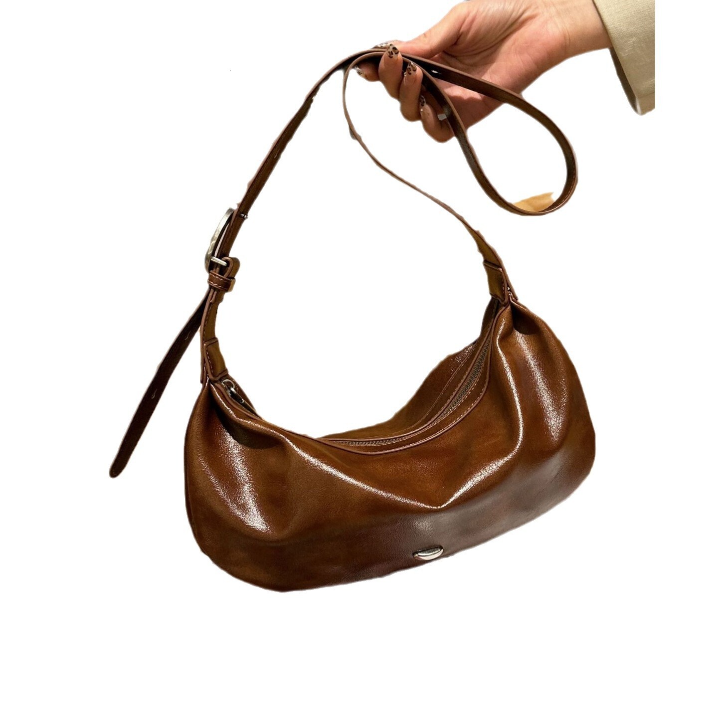 Designer Genuine Leather Horn 2025 New Niche Crossbody Phone Versatile Dumpling High-end Single Shoulder Light Luxury Women's Bag