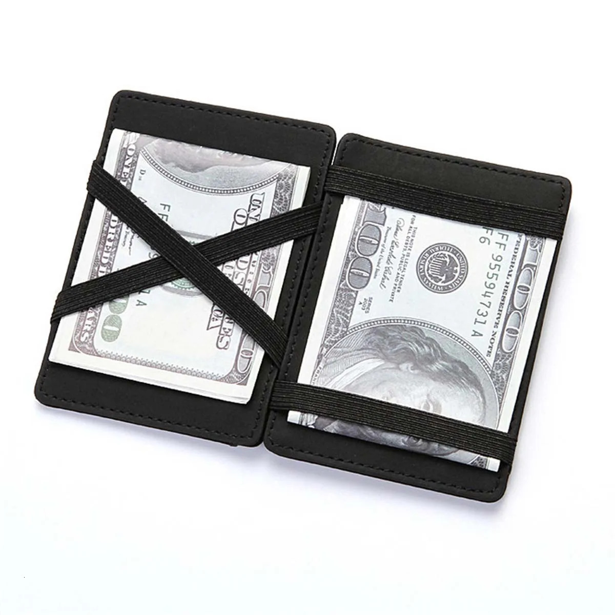 Creative Mens Magic Wallet Coin Wallet Short Zipper Slim Leather Wallet Business ID Credit Card Cases Travel Short Wallet 250723