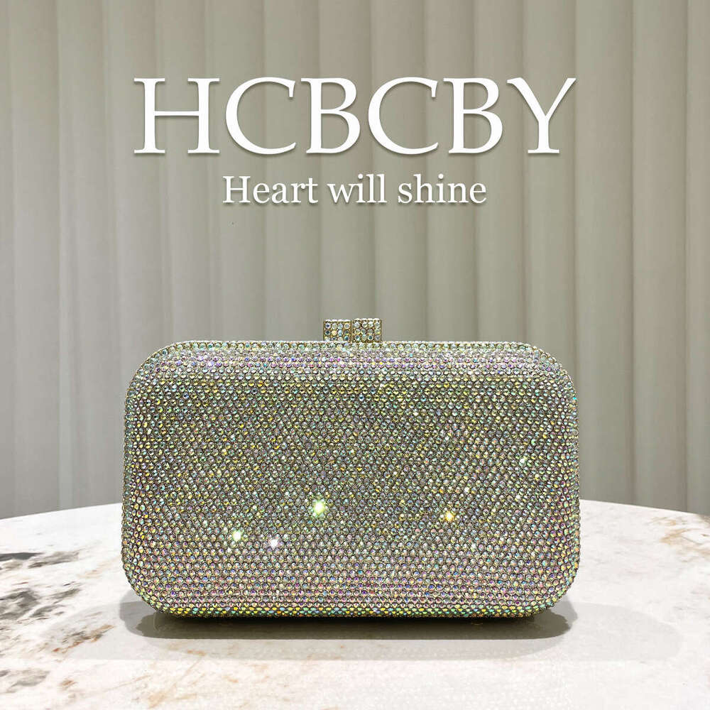Designer Luxury Evening Diamond Golden Shiny Luxurious Rhinestone Women's Fashionable Elegant Evening Clutch Handbag Bridal Bag