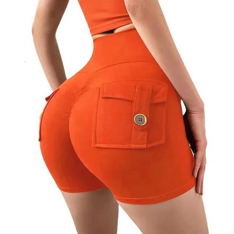 Yoga Shorts for Women Pocket Scrunch Butt Gym Leggings High Waist Push Up Tights Sexy Sports Shorts Fitness Running Shorts XJ250724