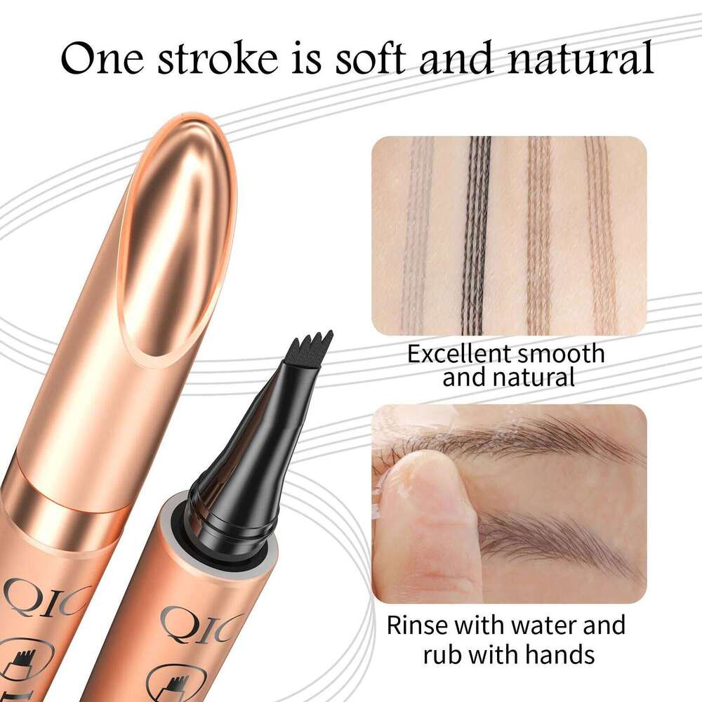 Liquid Waterproof Sdge-proof Brow Pencil With 4 Tip Microblade Eyebrow Pen Long-lasting Natural X250723
