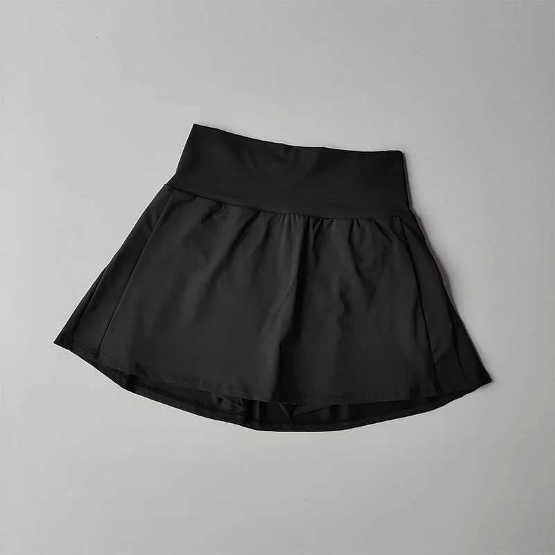igh Waisted Sports Short Skirt Summer New Cool and Anti Glare Lined Shorts Womens Fitness Yoga Chuiding A-line Skirt XJ250724