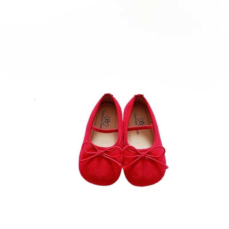 2025 Girls Ballet Flats Casual Round Toe Cute Suede Ballerina Church Princess Shoes Spring Elegant Par Shoes Bow Size 21-30 XJ250724