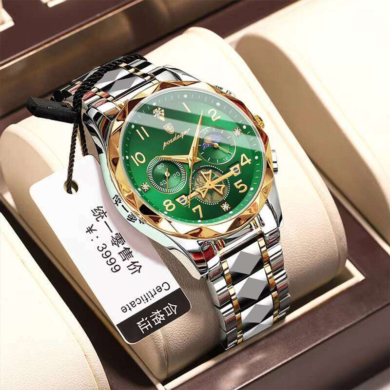 DHwatches POEDAGAR 972 Golden Reloj Montre Business Original Fashion Luminous Dial Wrist Watch for Men