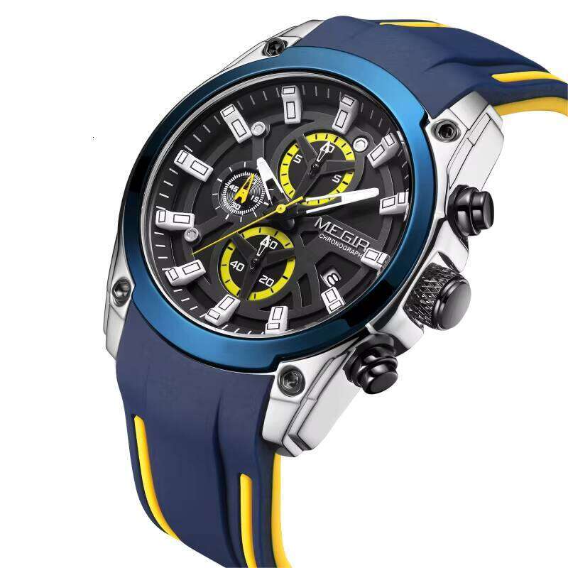 DHgargets MEGIR Men's Sports Watch - Chronograph, Luminous, 30M Waterproof, Silicone Strap, Quartz Wristwatch for Active Men