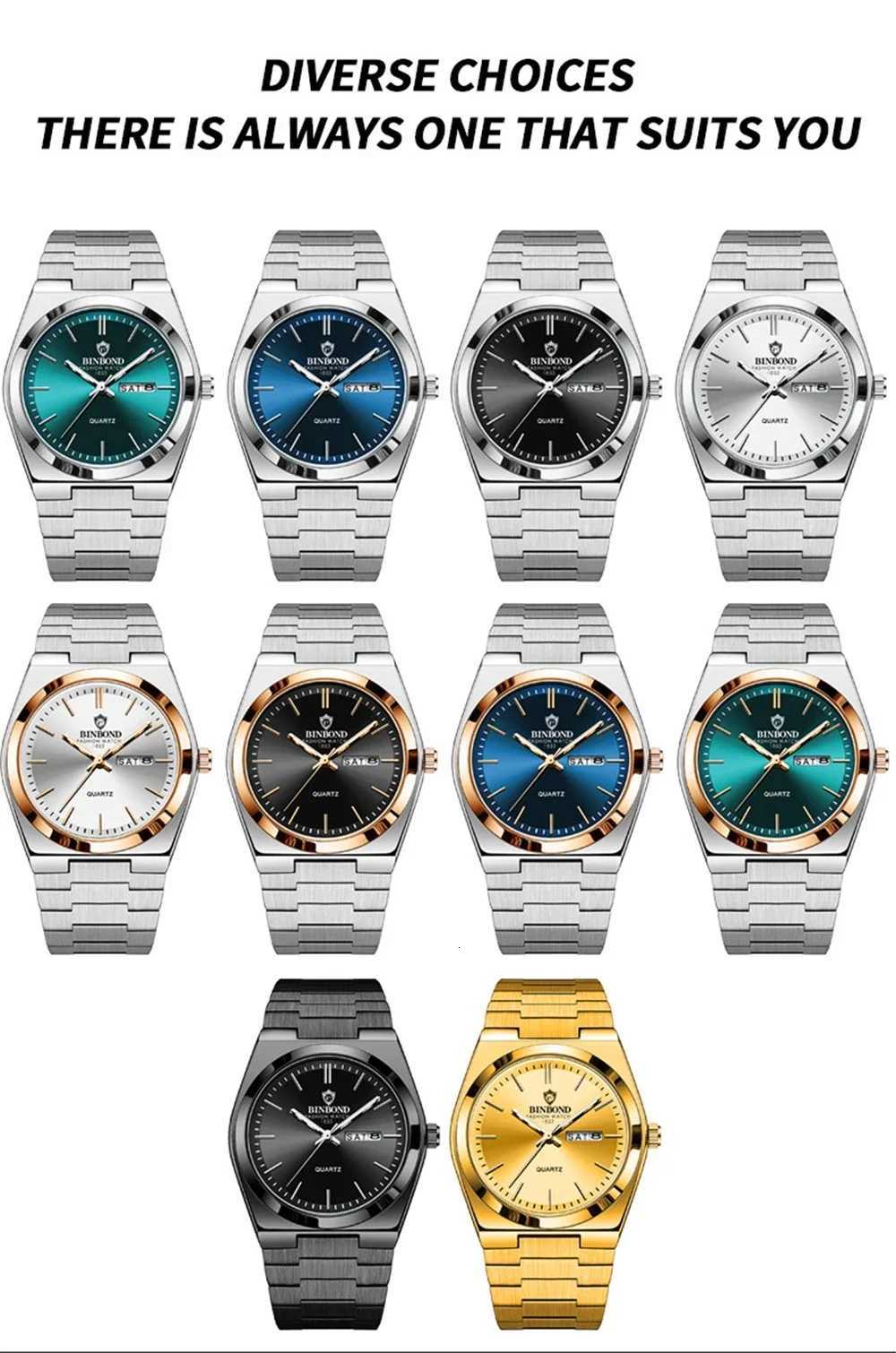2025 Casual Business Fashion Quartz Wristwatches Gold Movement Clock Men Luxury Watch Automatic Watches Mens Gifts Reloj Hombre. W250724