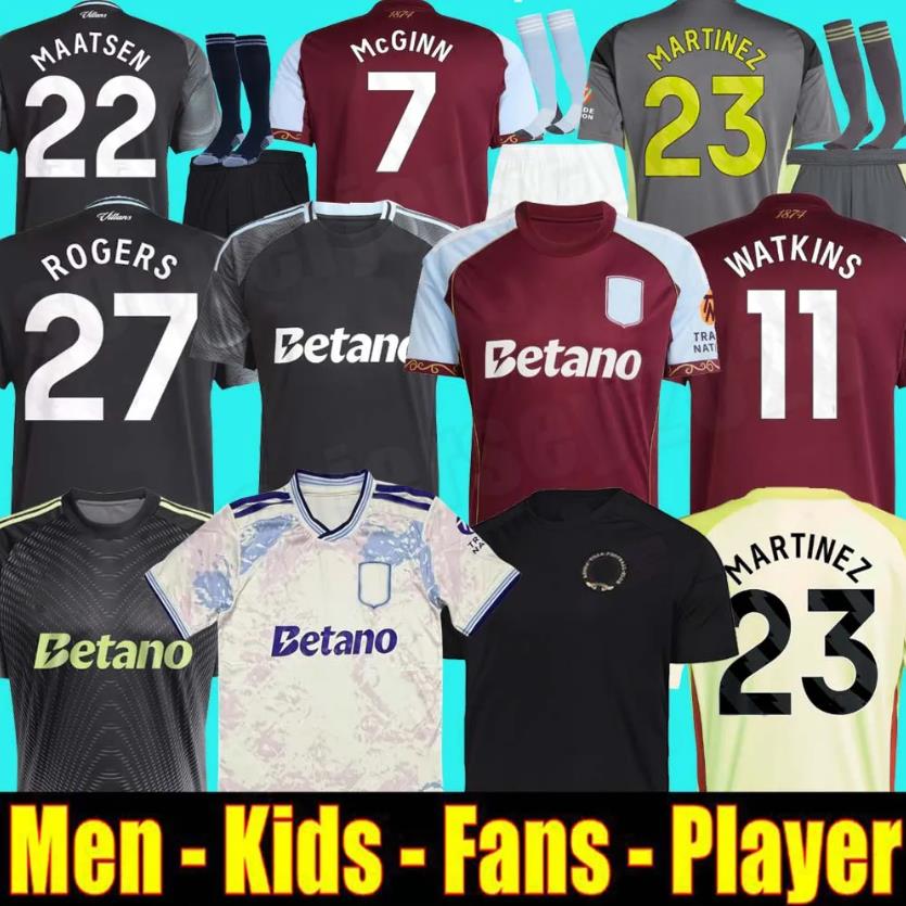 24 25 26 WATKINS Soccer Jerseys 2025 2026 150-Year Anniversary astons villaes Football Shirt Rashford M.Asensio Rogers Camisetas McGINN Tielemans Onana men kids kit