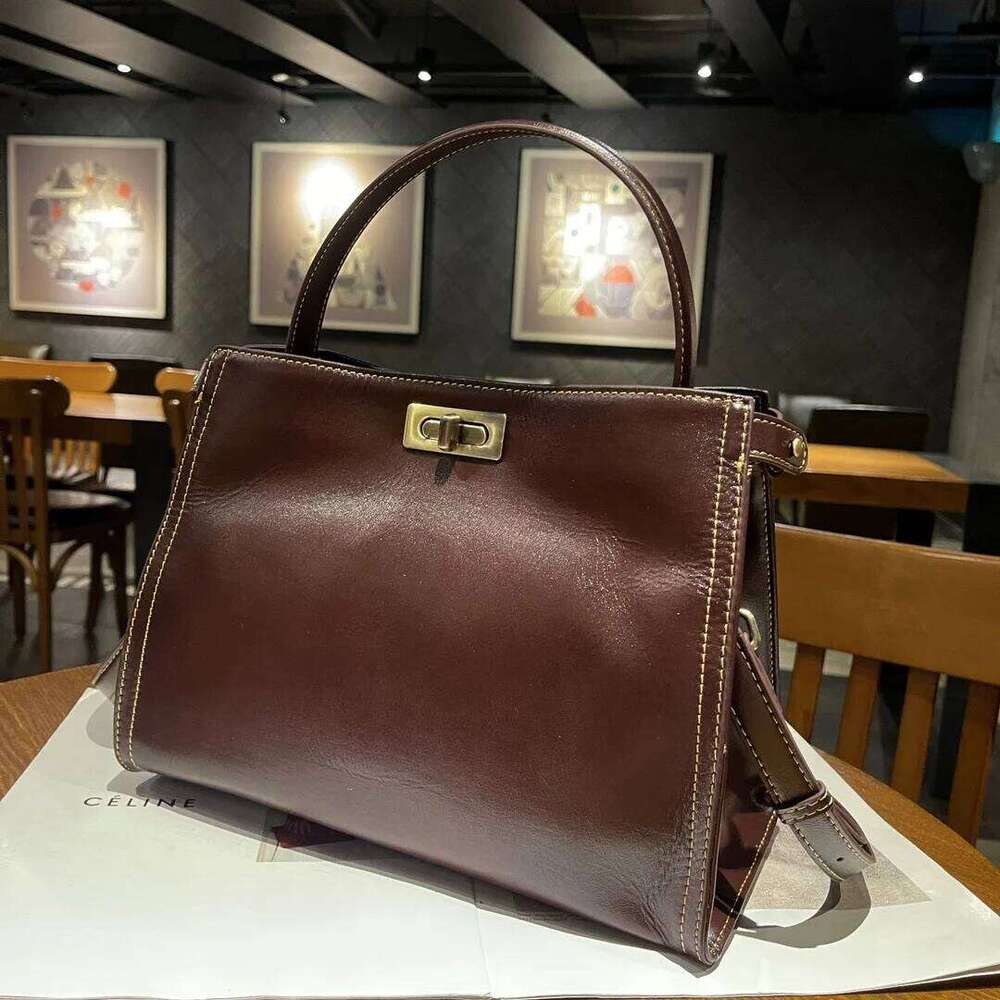 Oilwax Real Cow Tote Small Vintage Genuine Leather Handbag Women Fashion Ladies Shoulder Or Crossbody Bag