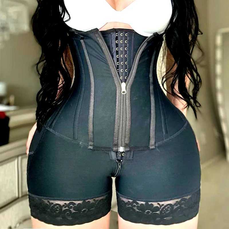 AfruliA High Compression Bodysuits Shapewear Double Tummy Control Belt for Waist Colombian Girdle Full Body Shaper W250724
