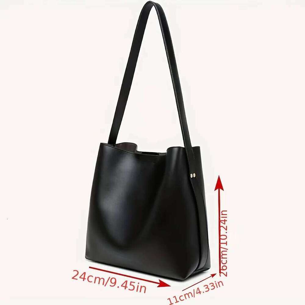 Fashionable and minimalist bucket large capacity commuting shoulder bag, crossbody bag