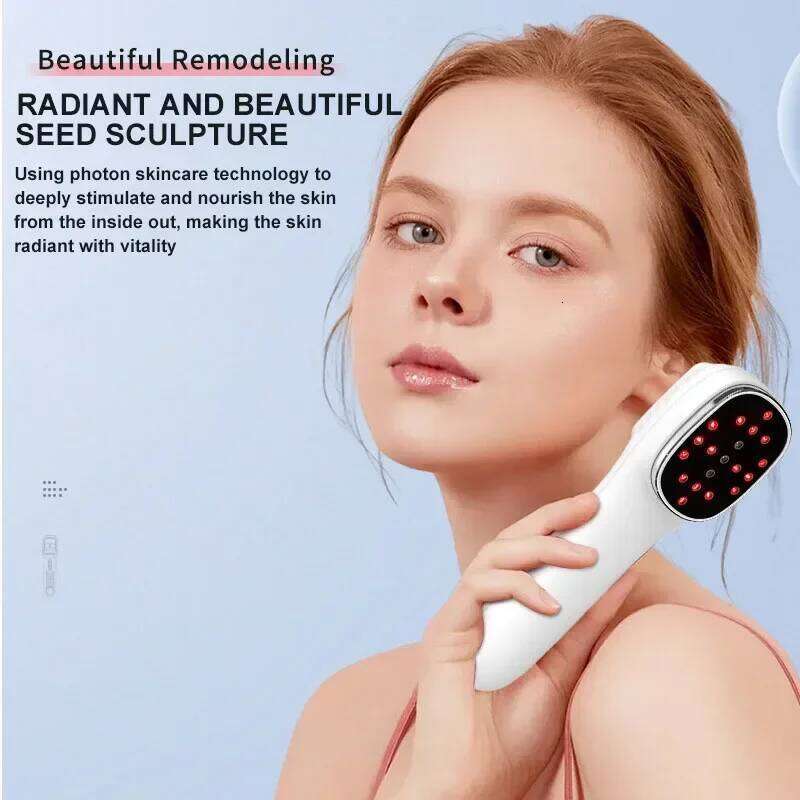 NEW Red For Anti Aging Wrinkle Removal Skin Tightening hine Face Lift LED Light Therapy Facial Massager