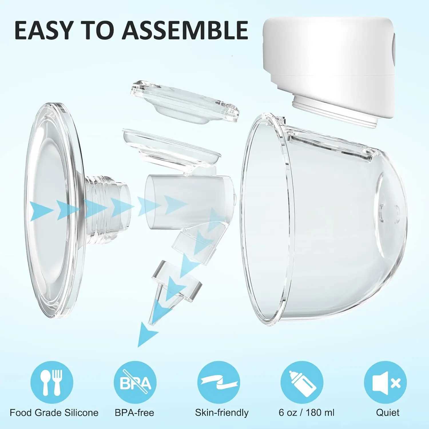 1Pcs/2Pcs Wearable Electric Breast Pump Hands-Free Milk Machine Silent BPA-Free Breastfeeding Milk Collector X250724