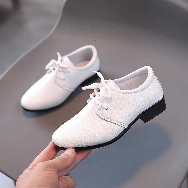 2023 Boys Leather Shoes Spring Autumn Lace-up Performance Flats Comfortable Soft Sole Kids Shoes Fashion Wedding Shoes Loafers XJ250724