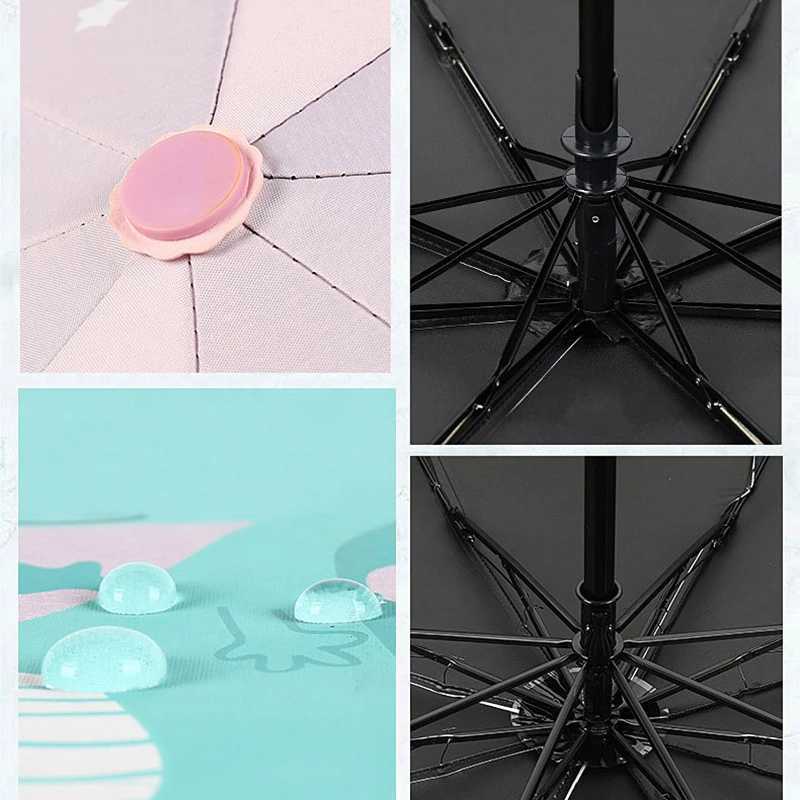 Automatic Umbrella Cute Dinosaur Automatic Children Umbrella Sunshade Thickening and Durable Travel Folding Automatic Umbrella R250724