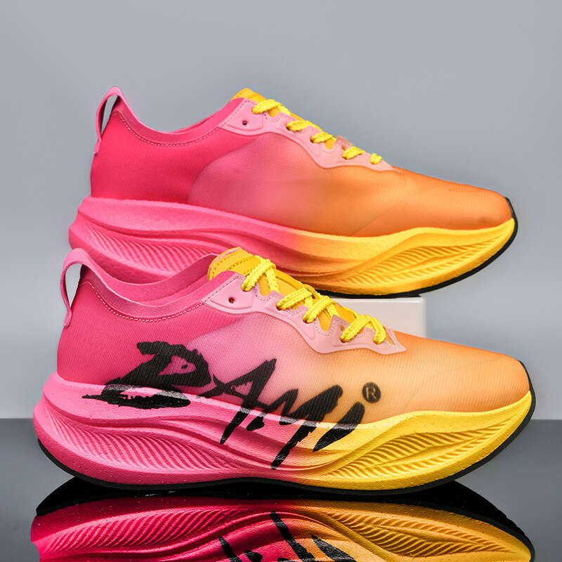 Really Explosive Carbon Plate Racing Men's Fashionable Pink Jacquard Ultra-light Marathon Running Shoes Women
