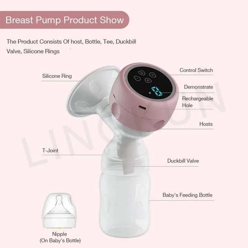 Rechargeable Portable Breast Pump Silent Powerful Suction Portable Painless and Silent Breast Automatic Electric Breast Pump X2507241