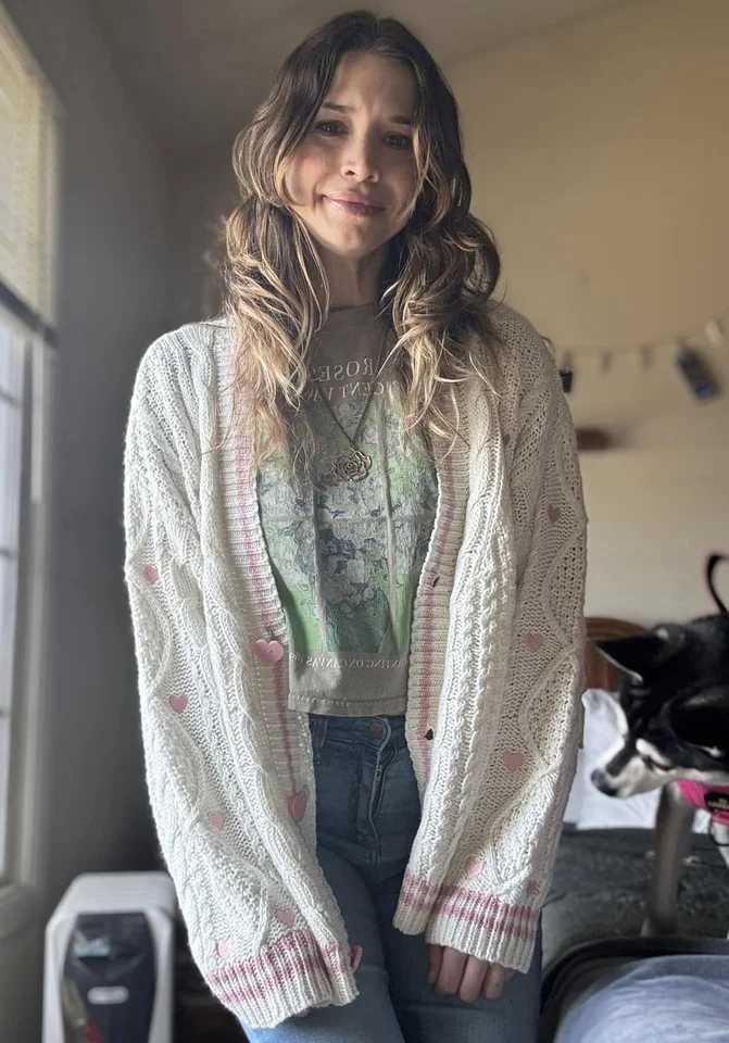 TS Lover Album Knitted Beige Valentine Cardigan Gift X250724