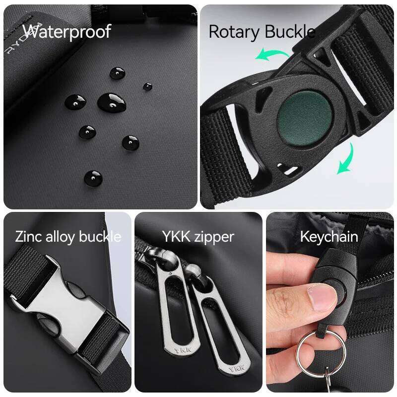 Mark Ryden Leather Waterproof Multifunction Messenger Large Capacity Sling Shoulder Bags Mens Crossbody Bag