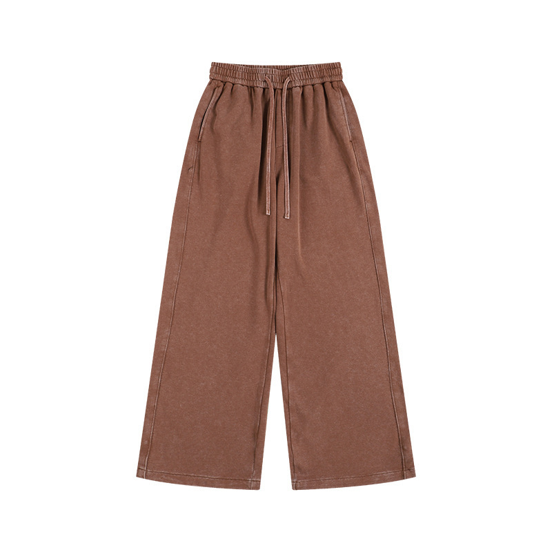 Hot Free shipping designer pants for man Washed and worn sweatpants, American style loose fitting pants with elastic cuffs