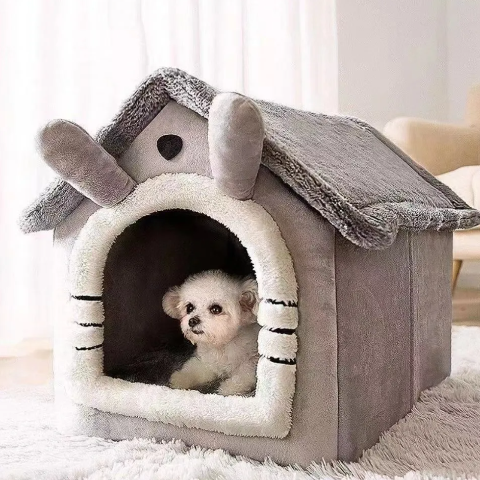 Pet Cave Donut Bed for Cats & Small Dogs - Soft Wool Nest sense of security dog house four seasons medium dog