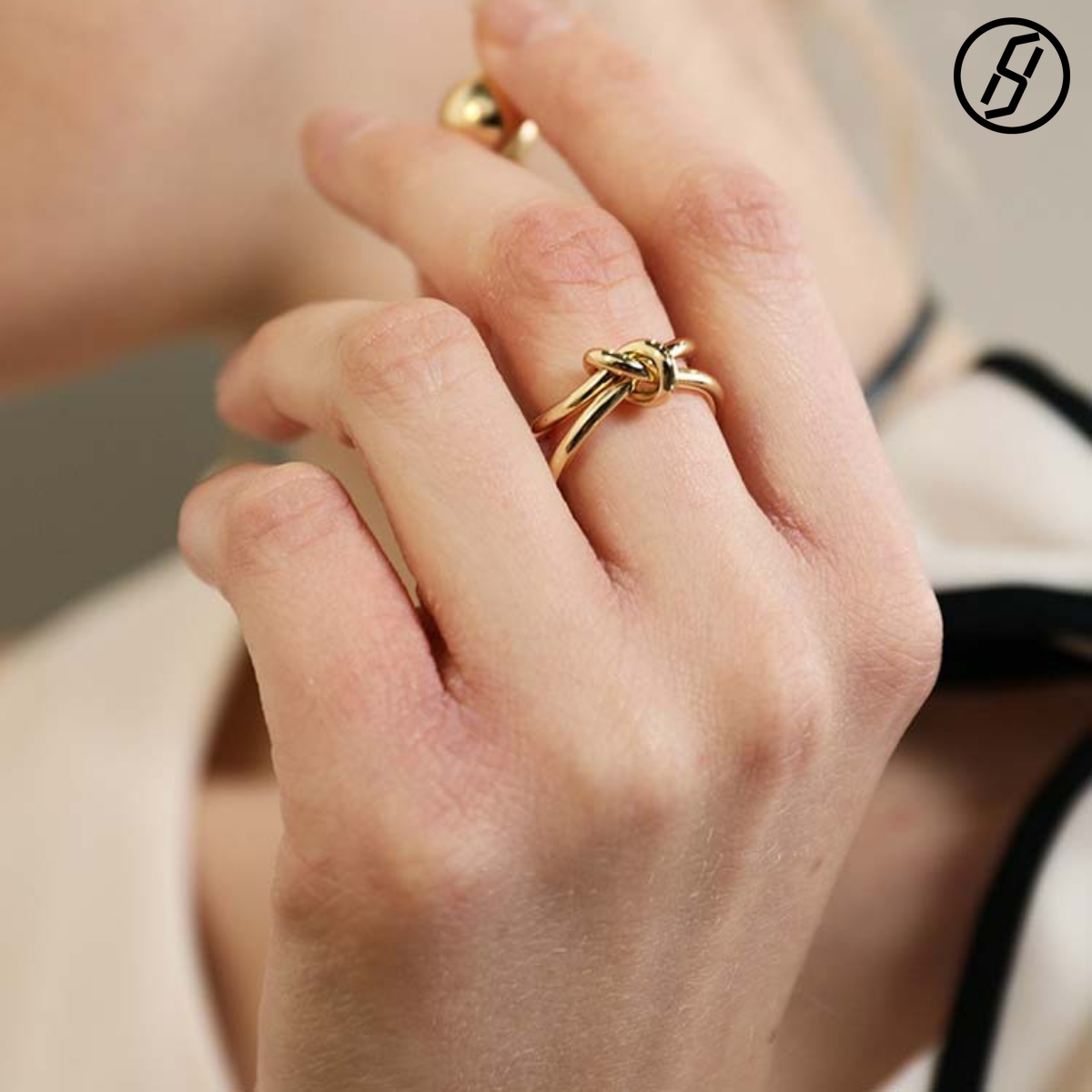 Hot Sale Trend Ring Jewlery Designer for Women Japanese and Korean Simple Women's Knotted Ring Accessories Korean Style Fashionable Index Finger 