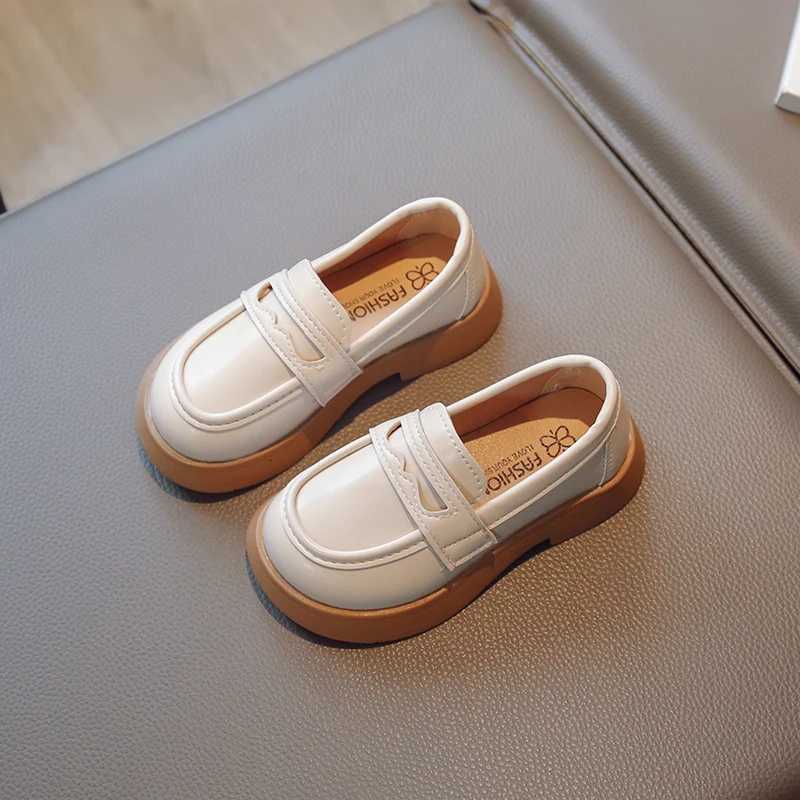 2023 New UK Uniform School Shoes Non-decorative Simple Non-slip Round-toe Kids Loafers Round-toe Korean PU Children Casual Shoes XJ250724