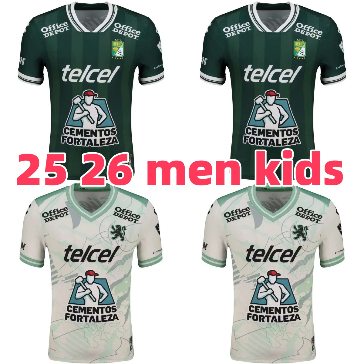 25 26 Club Leon soccer jerseys Men's 2025 Team Apparel with Design by MORENO GUARDADO FRIAS Football Kit