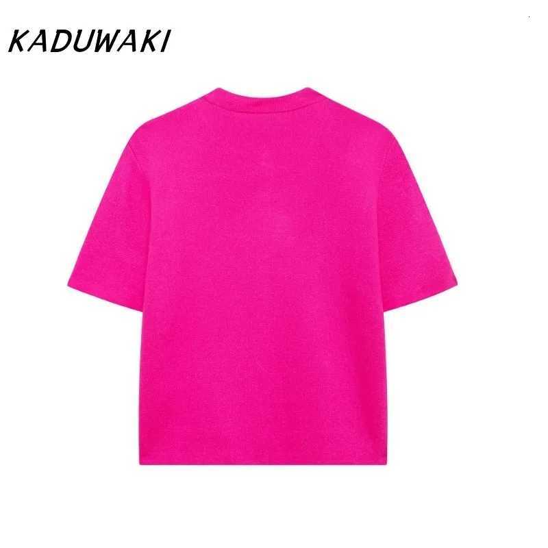 KADUWAKI Fashion Classic Round Neck Button Knit Sweater Temperament Gentle Short Sleeve Cardigan X250724