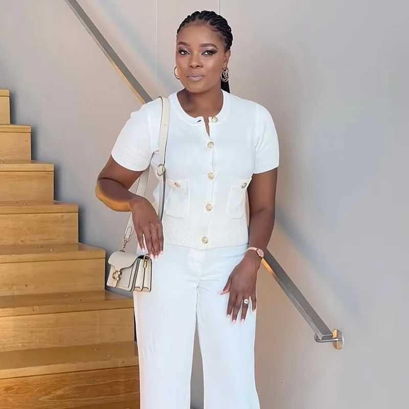 Women Crop Knit Cardigan for Women White Casual Sweater Cardigan Woman Short Sleeve Tops Woman 2025 Button Knitwears Women X250724