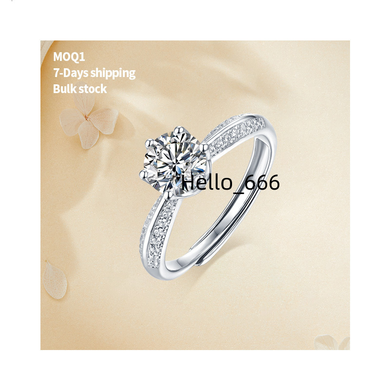 Free Design High Quality Adjustable Womens Moissanite Engagement Ring Customized Wedding Ring