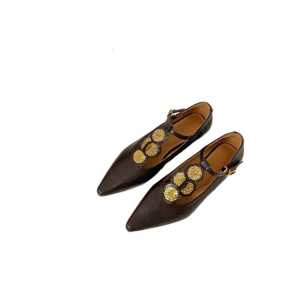 2025 Spring Women's Single Niche Korean Style, Brown Chunky Heel Fashion Work Shoes, Soft Sole, Comfortable