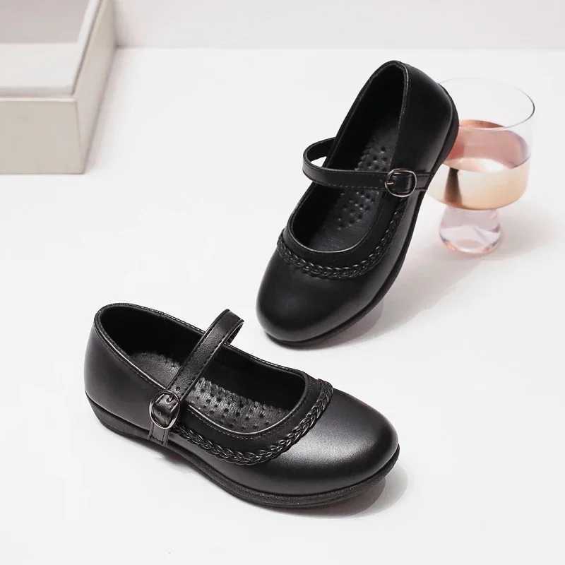 2024 Children Leather Shoes for Girls Spring New Fashion Korean Style Soft Bottom Anti-slippery Versatile Chic Princess Shoes XJ250724
