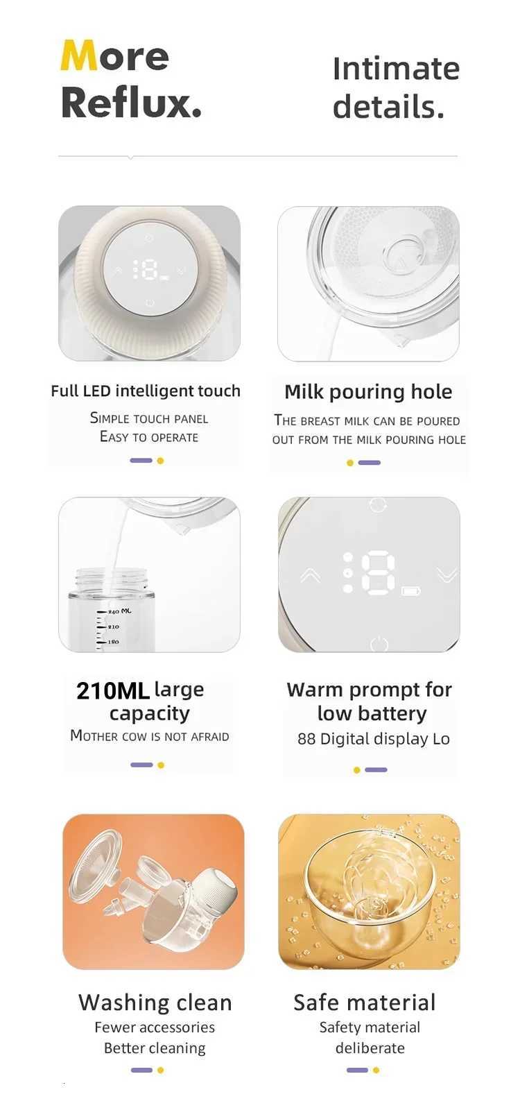 Wearable Electric Breastmilk Pump Handsfree BPA Free With 30PCS Storage Bags Free 3 Modes 9 Levels Low Noise Wireless Breast Pump X2507241