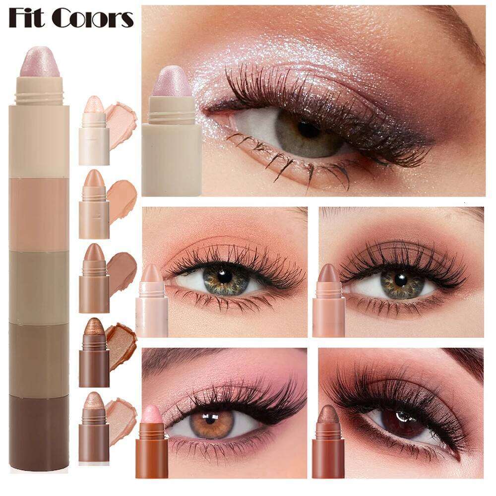 5-in-1 lti-pose Eyeshadow Stick Shimmery Glitter High-Shine Coral Brown Easy to Use Smooth Lip & Highlighter Pen Makeup X250723 X2507