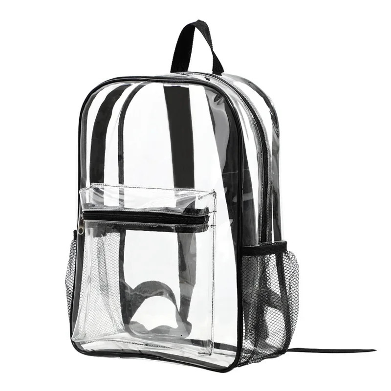 Large Capacity Transparent Backpack Casual Zipper Waterproof Clear Backpack School Bag Visible PVC Backpack Travel Bag for Women 250723