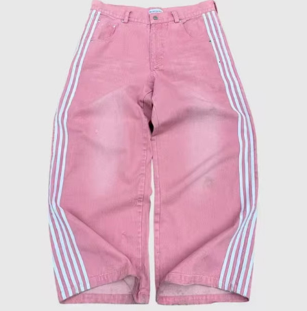 Y2K Vintage Jeans High Street Letter Embroidery Baggy Jeans Men Women Harajuku Hip Hop Casual Straight Leg Wide Leg Pants 250213