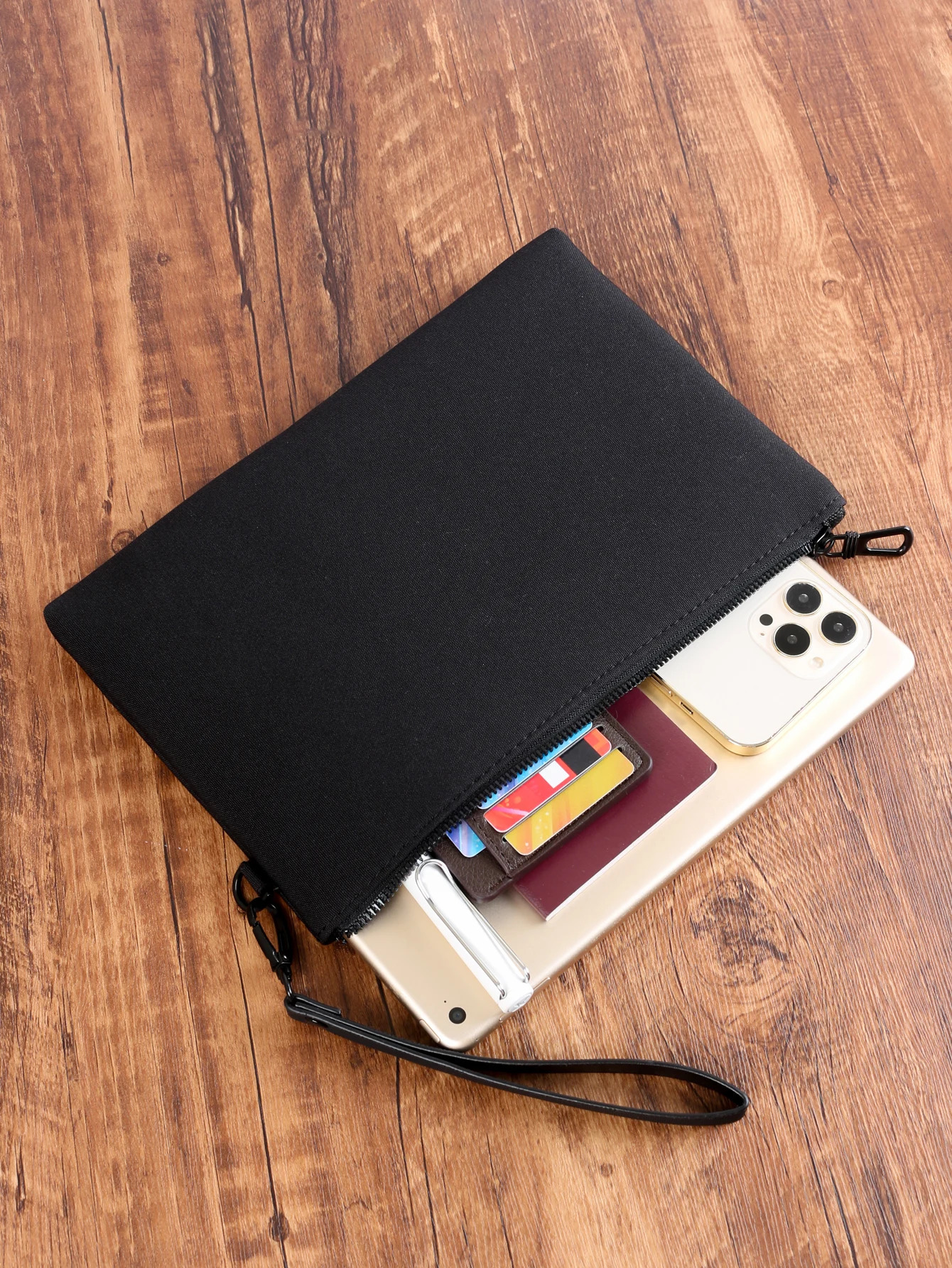 Business Simple Bag Fashion Casual Ultra-Thin Portable Zipper Wristlet Bag Cell Phone Bag Handbag Armpit Bag Mens Clutch Bag 250723
