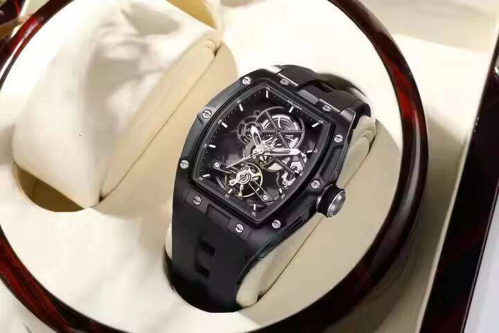 DHgargets MEGIR Men's Skeleton Watch - Automatic Mechanical, Luminous, 30M Waterproof, Stainless Steel Case, Silicone Strap