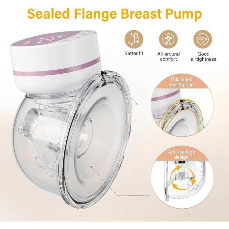 Electric Hand Free Breast Pump LCD Display Low Noise Portable BPA Free Breast Feeding Pump for Baby Mouth 5 Modes 15 Levels Pump X250724