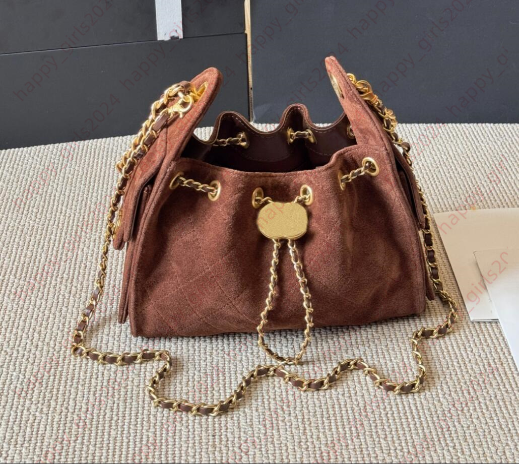 Suede Brown Beige Shoulder Bags Designer 25A Handbag Chain Tote Crossbody Bag Splicing Color Soft Leather Shopping Bag Ladies 25C Handbags MotorcycleBag CC HOBO Bag