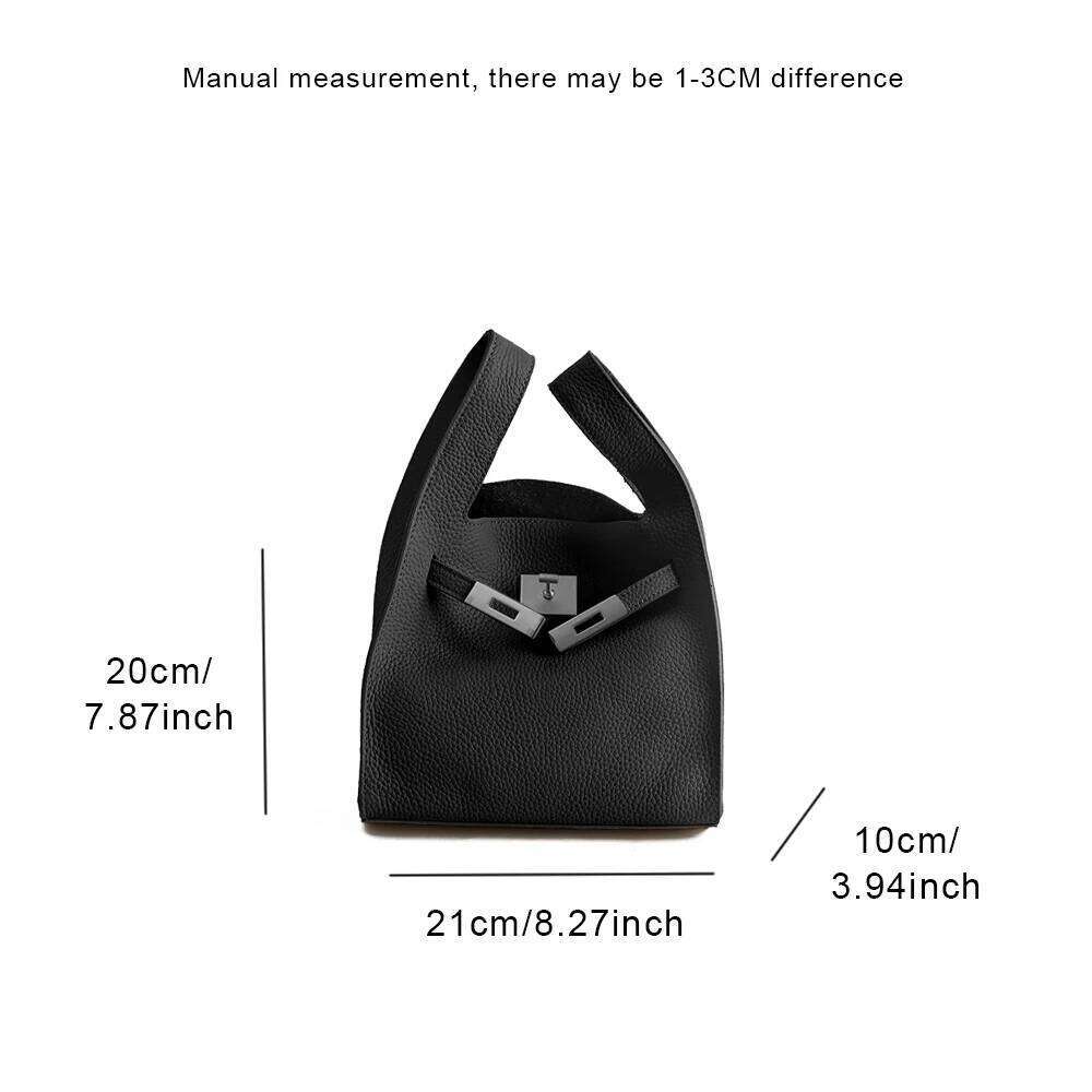 New women's first layer vegetable basket garbage one shoulder crossbody underarm bucket bag commuting cowhide