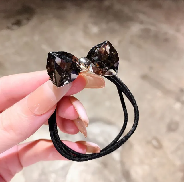 High-Value Flower Shiny Diamond Hair Tie High Elasticity Hair Band Stylish Hair Rope Ins Fashion Bun Hair Ring Hair Accessories