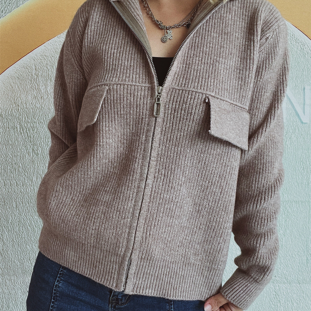 Free shipping designer sweater for women Commuting style simple sweater fashionable slim fit knit base sweater