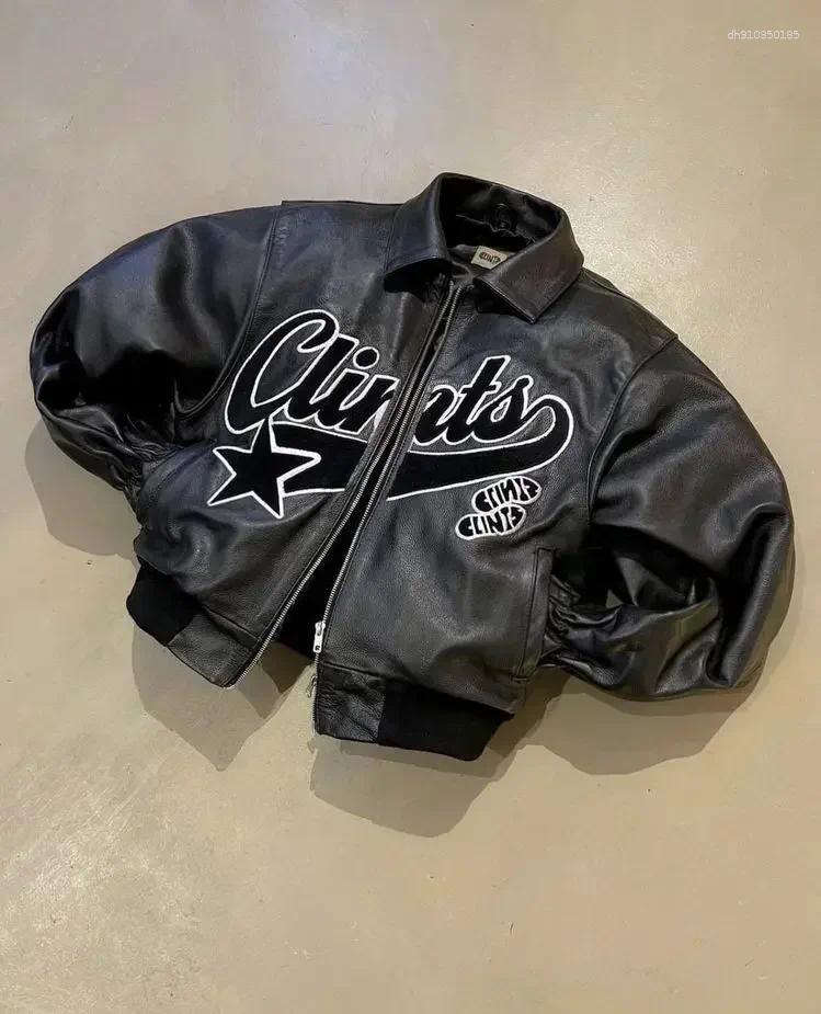 Men's Jackets Y2K Denim Jacket Coat Washing Hip-hop Gothic High Street Fashion Patch Blue Oversized Casual Top Black Multi-pocket Flight Jacket W