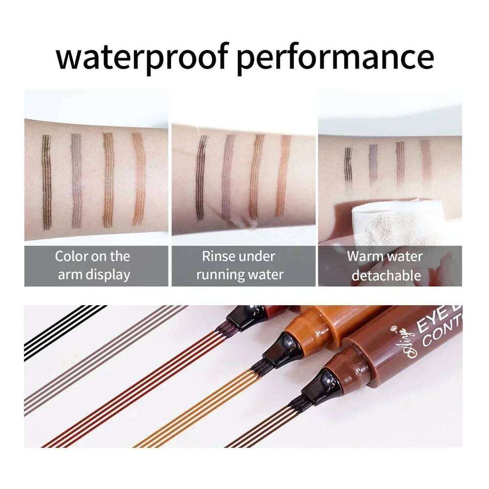 4-Tip Microblading Eyebrow Pencil Waterproof, Sdge-Proof, Natural Hair-Like Strokes for Fuller Brows X250723