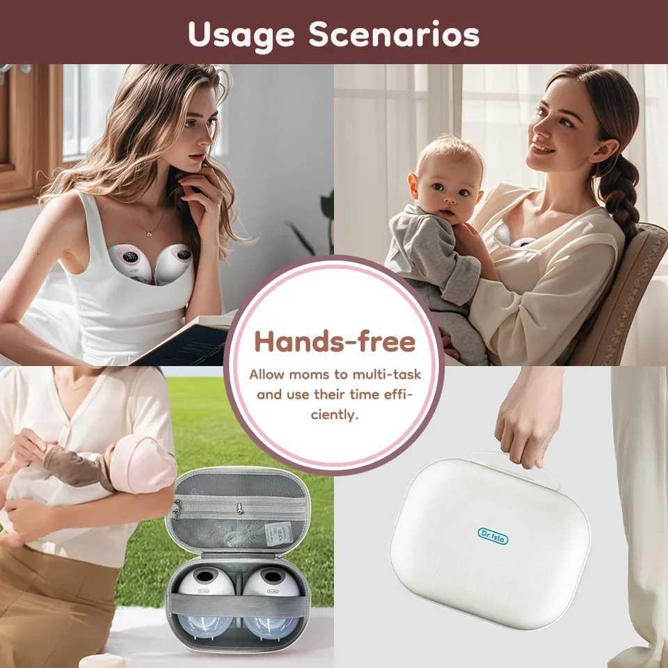 2PCS Wearable Electric Breast Pump 4Modes 36Suction Levels Breast Pump Milk Collector Gift Travel Bag 19/24mm Flange X250724