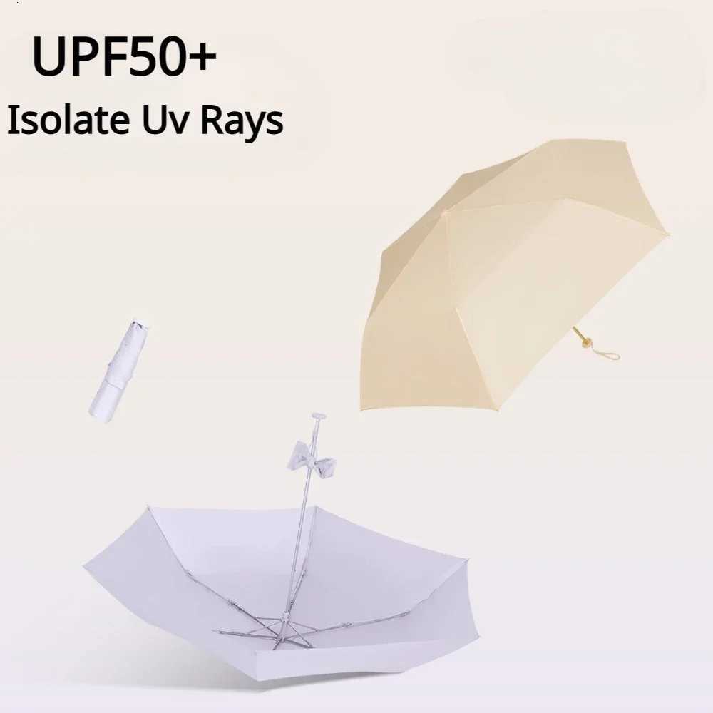 Portable Folding Umbrella 6-Bone Foldable Super Light Matching Umbrellas Sunscreen Feather Umbrella UV Resistant Sun Umbrellas R250724