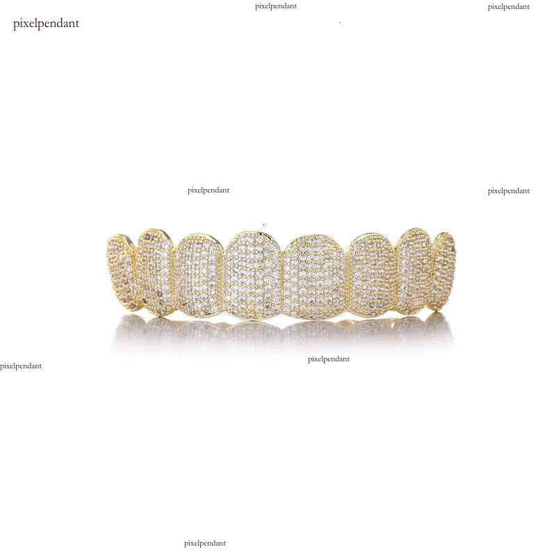Exclusive customization Moissanite Teeth Grillz iced out Hop Sier decorative braces Real Dia Bg Tooth Grills For Men
